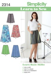 2314  SIMPLICITY EASY FLARE SKIRT 3 LENGTHS PATTERN 6-18 23-32'' WST